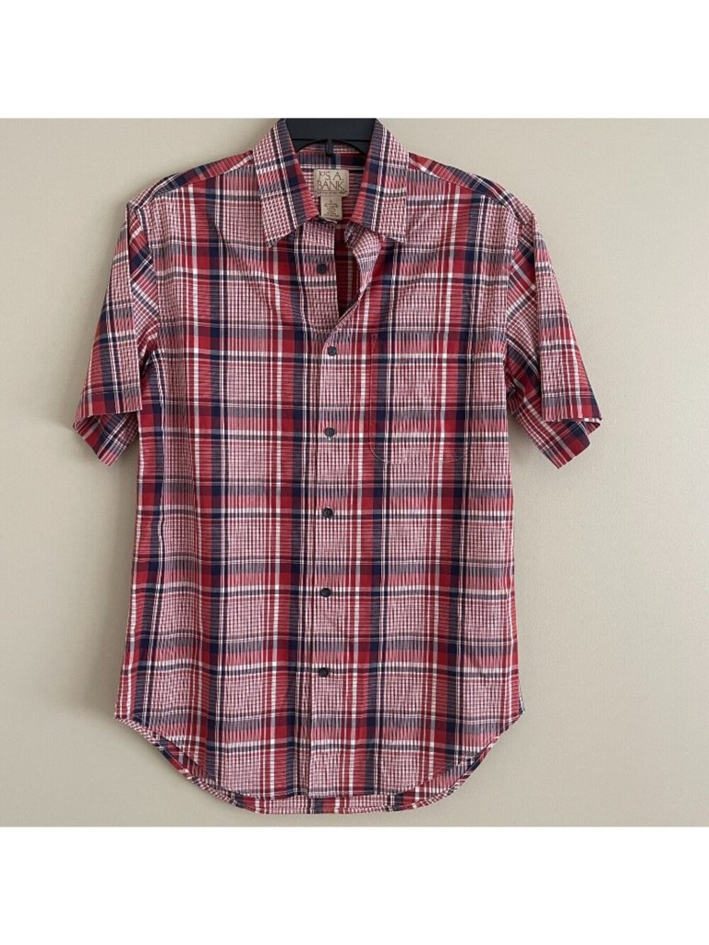 Jos. A. Bank Men’s Plaid Short Sleeve Button Down Shirt Size S